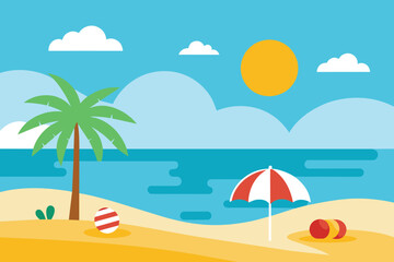 Fototapeta na wymiar Beach Holiday Summer Background