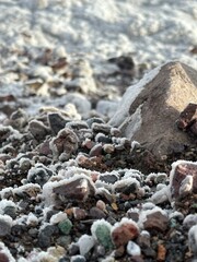 Salt on rocks upclose