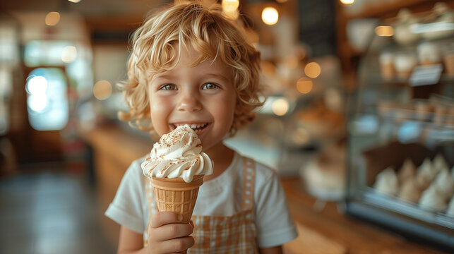 Kindergl&uuml;ck: Ein gl&uuml;ckliches Kind mit Eiscreme