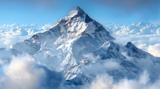 An awe-inspiring mountain peak covered in a blanket   AI generated illustration