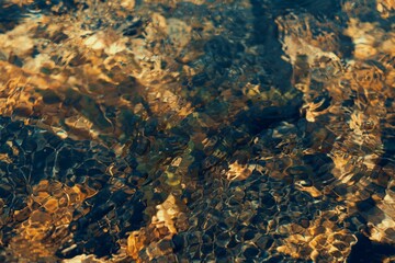 Closeup shot of the flowing water of a river