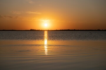 Scenic view of a sunset at the seashore