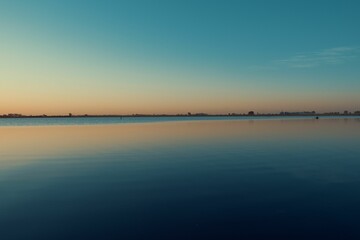 Fototapeta na wymiar Beautiful shot of a blue sky reflected on a water