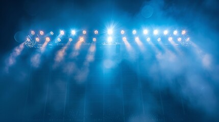Cascading stadium lights shining on a smoky backdrop  AI generated illustration