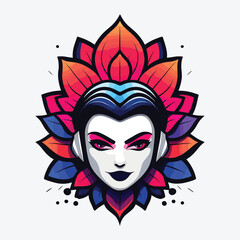 woman flower vector art design