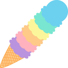 Ice cream cartoon in icon style
