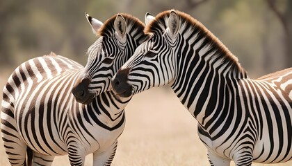 A-Zebra-Nuzzling-Its-Mate-In-A-Display-Of-Affectio- 2
