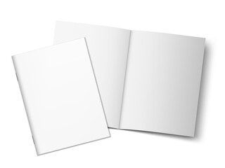 Blank Two-Fold Open Brochure Cover On White