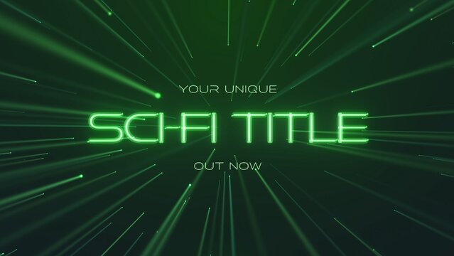 Green Shiny Glowing Futuristic Sci-Fi Movie Title Intro