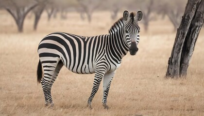 A-Zebra-In-A-Safari-Experience-Upscaled_5 - obrazy, fototapety, plakaty