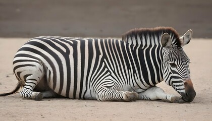 A-Zebra-With-Its-Legs-Folded-Underneath-As-It-Rest-