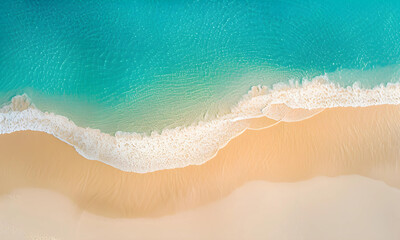 Aerial beach scene, summer vacation holiday background. Peaceful beach top view. - 776035057