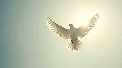 Descending Dove A dove descends from above against a  AI generated illustration