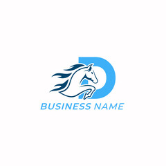 design logo combine letter D and horse