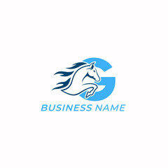 design logo combine letter G and horse