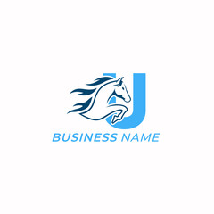 design logo combine letter U and horse