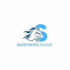 design logo combine horse and letter S