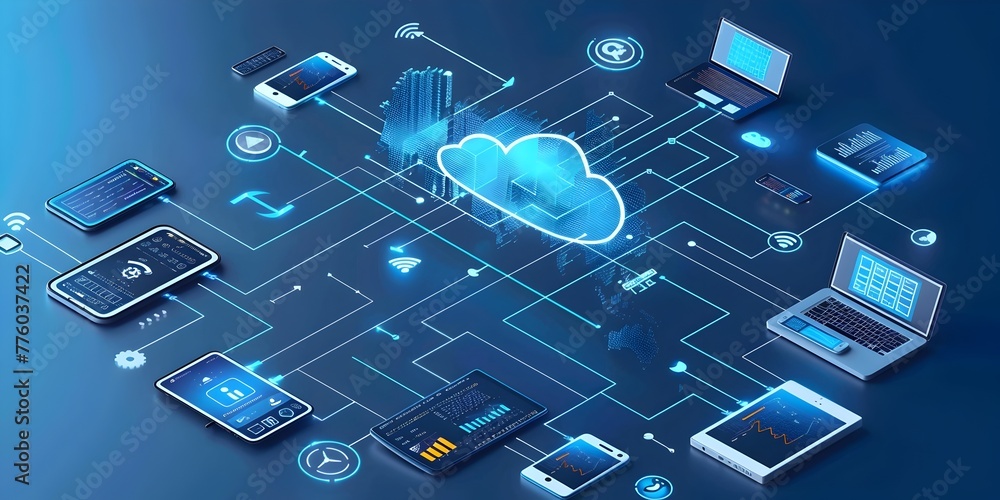 Poster seamless cloud based data synchronization across devices and platforms enabling efficient informatio