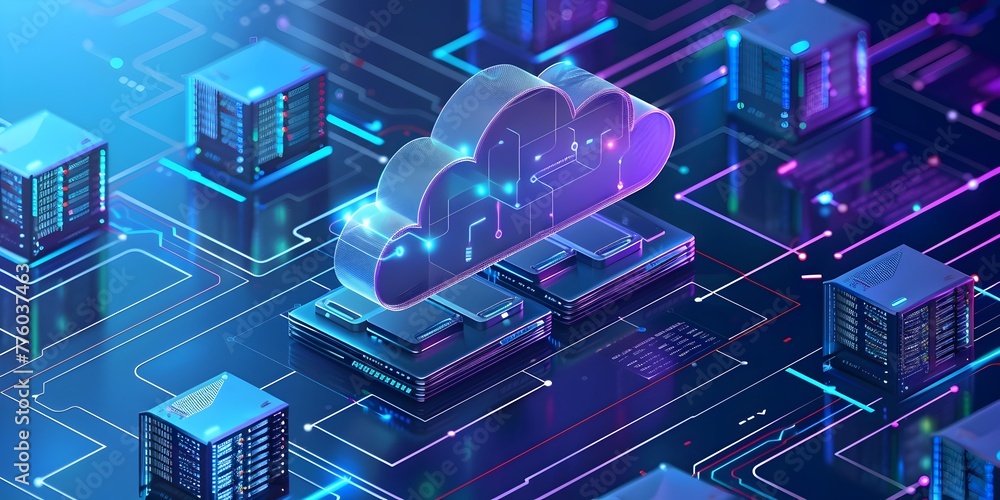 Poster secure corporate enterprise private cloud network infrastructure setup ensuring dedicated resources