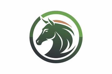 A horse icon in circle logo vector illustration