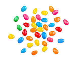 Colorful Jelly Beans Scattered Across Background