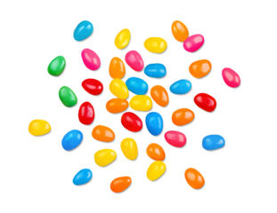 Colorful Jelly Beans Scattered Across Background