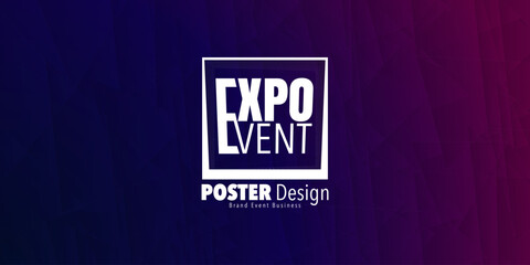 Abstract colorful exhibition poster design template with wavy lines effect background. Expo Event banner. Can be used for business, marketing and advertising. logo graphic design of annual summit	