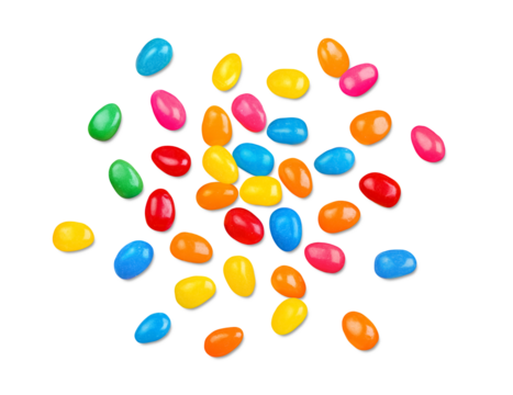 Colorful Jelly Beans Scattered Across Background