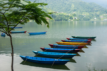 boats floating on lake