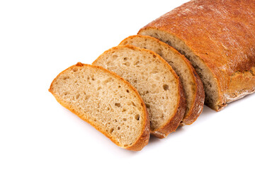 slices of bread on a white background