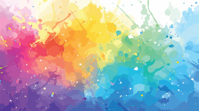Watercolor rainbow splash background. Vector illust