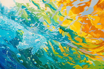 Fototapeta na wymiar Colorful abstract background with waves