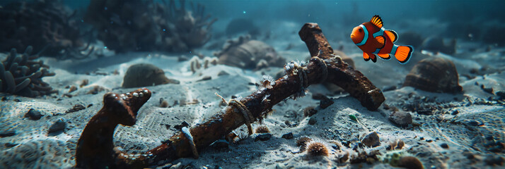 ship anchor on the seabed