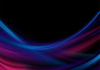 Abstract blue and purple smooth blurred waves elegant background. Vector graphic design - 776048847