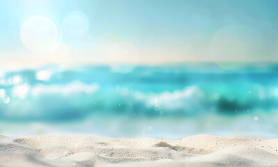 A beautiful beach with white sand beach and turquoise water. Holiday summer beach background. - 776049035