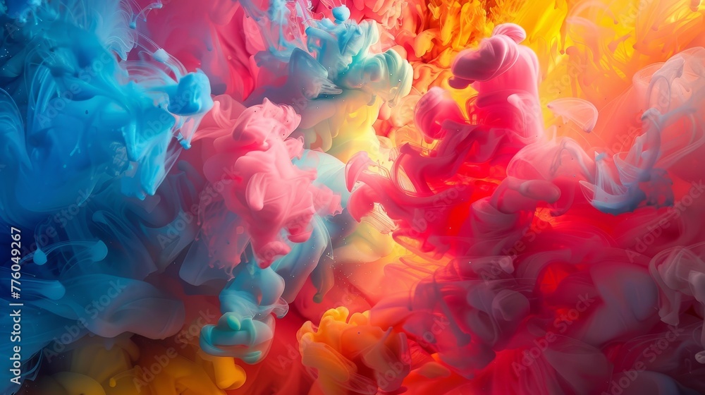 Poster Intense colors blending in a mesmerizing display of  AI generated illustration