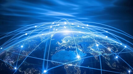 Naklejka na ściany i meble Leveraging global internet connection for business g AI generated illustration