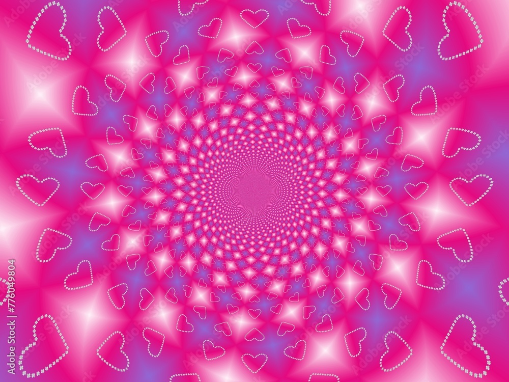 Poster abstract background and pattern with hearts of white flowers - occasional and decorative composition
