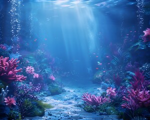 Mesmerizing Underwater Coral Reef Seascape with Vibrant Marine Life