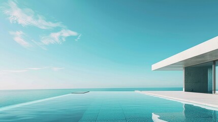 Peaceful view of a minimalistic pool design against  AI generated illustration