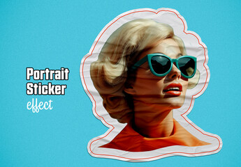 Portrait Sticker Effect - obrazy, fototapety, plakaty