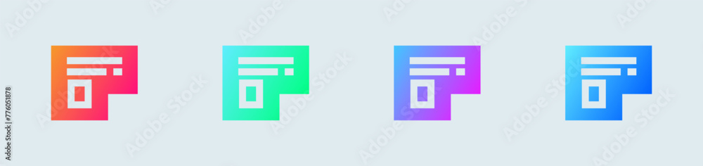 Poster blueprint solid icon in gradient colors. draft signs vector illustration.