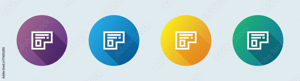 Poster blueprint line icon in flat design style. draft signs vector illustration.