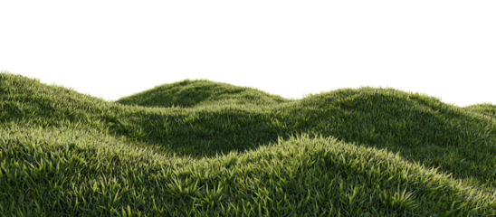 Lush Green Hills Under Clear Sky. 3D rendering.