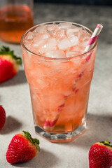 Cold Refreshing Strawberry Soda