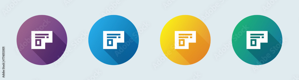 Poster blueprint solid icon in flat design style. draft signs vector illustration.