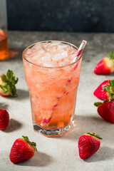 Cold Refreshing Strawberry Soda