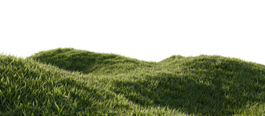 Lush Green Hills Under Clear Sky. 3D rendering.