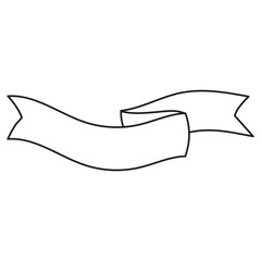Fototapeta premium Elegant Ribbon Banner Line Art Vector Illustration