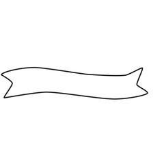 Elegant Ribbon Banner Line Art Vector Illustration